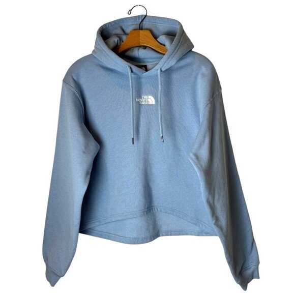 The North Face Sweatshirt Women Medium Steel Blue Evolution Hi Low Hoodie NWT - Picture 2 of 15